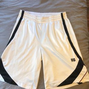 White Nike LeBron James athletic shorts